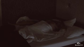 Hot Russian blonde is playing with her tits while getting banged, during a steamy threesome