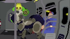 Orisa Takes The Subway by Shoestrang