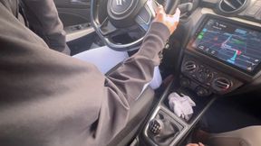 My Lover Plays with His Feet on the Pedals of His Car