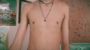 are you into drooling? watch me let my spit drip from my mouth onto my body and cock.