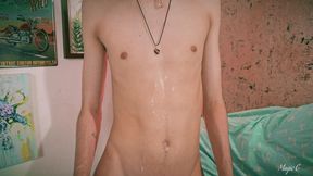 are you into drooling? watch me let my spit drip from my mouth onto my body and cock.