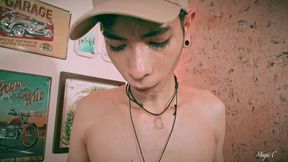 are you into drooling? watch me let my spit drip from my mouth onto my body and cock.