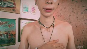 are you into drooling? watch me let my spit drip from my mouth onto my body and cock.