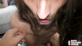 Long Haired Twink Fucked Rough Bareback By Older Dick POV