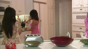 terri summers takes cumshot on tits after kitchen fuck