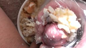 Japanese dude wanks off with tasty treats