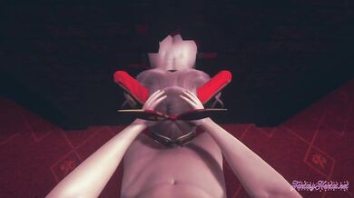 Amber Genshin Impact Hentai blowjob creampie POV