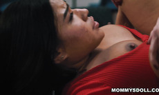 Summer Col fingering her stepmom under the table during this entire meeting