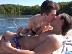 Two extremely hot gay hunks having raw sex on boat!