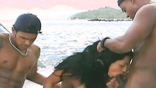 Hottie Island Girls Getting Double Penetrated On A Boat By 2 Dark Dicks