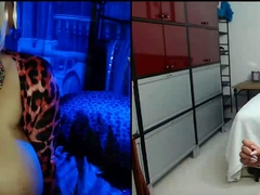 Two horny lesbians with big boobs masturbating under shower