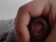 Chubby Horny Teen busts a nut in college dorm.