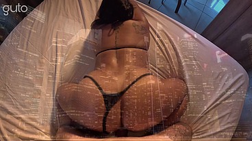 Putinha safada e rabuda com calcinha de biquini fudendo de quatro. Gostosa demais!
