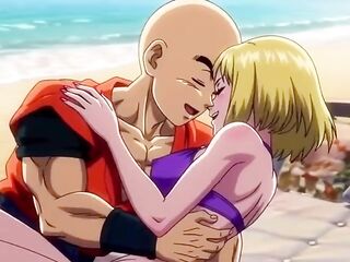 Android eighteen & Krillin beach abode Excitement - Romantic CG Comics