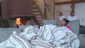 German doctor plays with two beauties' shaved pussies