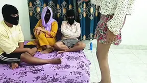 Three hot Indian lesbians get into a wild threesome while their boyfriend