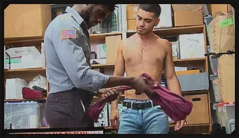 Security Officer Dominates Thief with Massive BBC