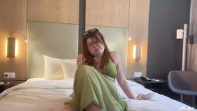 Redhead femdom mistress fills authentic's ass full of cum