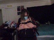 Double Gagged Trans Is Mad Her Tits Sag