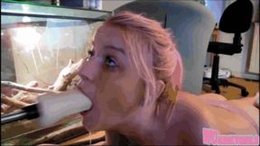 Extreme throat fucking machine experience