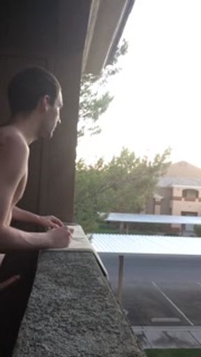 almost caught jacking in public on my balcony