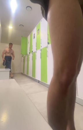 Handsome twink caught getting big in public gym