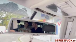 Horny Couple offers Creampie to taxi driver for a wild ride in public