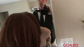 Sassy brunette Kiera Winters pleasures his huge dick&#x1F32D;