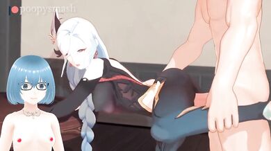 Shenhe gets her tight little holes wrecked by a big dick vtuber