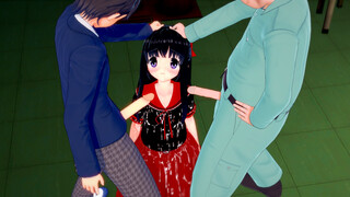 Koikatsu - Girl got gangbang by classmate and janitor