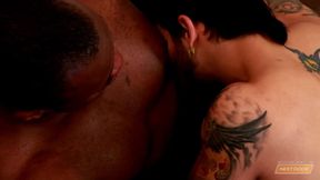 Next Door Studios - Latino Jones getting a facial cumshot
