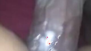 Twat oozing out cream all over my big black dick