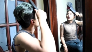 Exciting hairstyle in the mirror - dreichwe