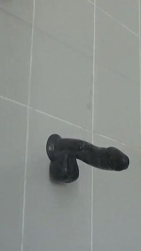 Riding a Large Black Cock Dildo 1