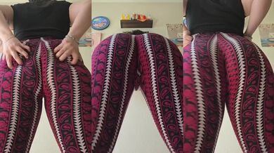 Thick Latina twerking in flare pants solo tease