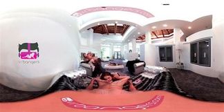 VR Bangers DILLION HARPER and PRISTINE EDGE in hot FOURSOME 360 Porn