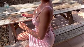 Italian Big Tits Milf Artemisia Love Showing off her perfect hot body outdoor in Florida Smoke Fetish