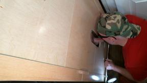 ”Overhead View of Gloryhole Meat Sucking”