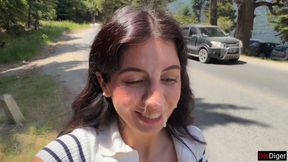Cumwalk Next to the Beach and Risky Sex in the Bushes
