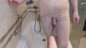 sequel to sissy slut middle east hotel adventure – ejaculation in a tight condom on the hotel balcony