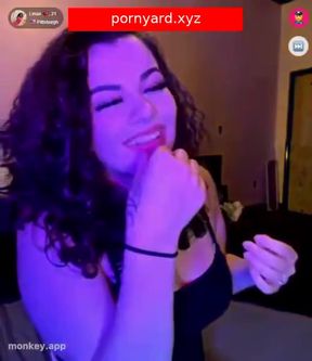 Amateur teen flashes webcam in reaction to camera