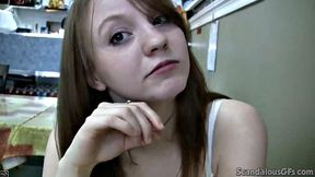 Toilet slut sucking on cock