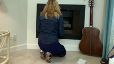 Stepson fucks stepmom stuck in the fireplace  ead of doing his chores