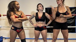Women's Match: Big Bad MMA Fighter Dominates Two Bratty Wrestlers