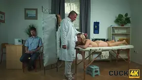 Hot European wife cheats on her husband with a doctor