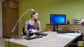 Manager auditions sexy young Czech teen fucking her on table for cash