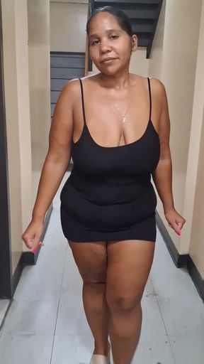 Leg Tease - Mini Skirt - Thick Thighs - Angie Love - BBW - Puerto Rican Woman - Flip Flops - Beach Thong
