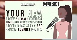 Clip 4 ebony princess your new ebony shemale princess loves bb...tter then your little dick slurp bbc condom cummies for her