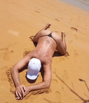 Very sexy ladysilva in panties on the beach what a hot ass
