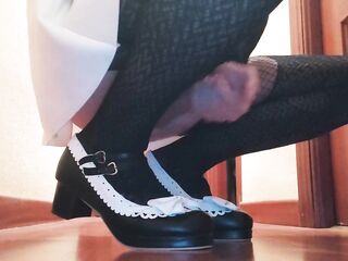 Cute femboy cum on cute shoes
